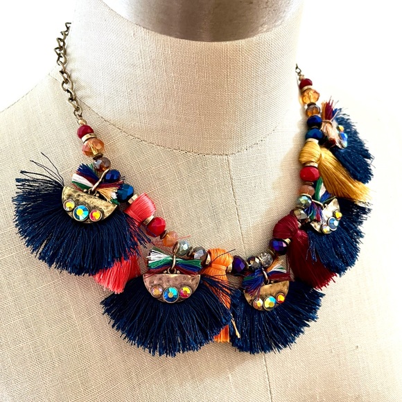 EUC Tassel Statement Necklace - Picture 2 of 4